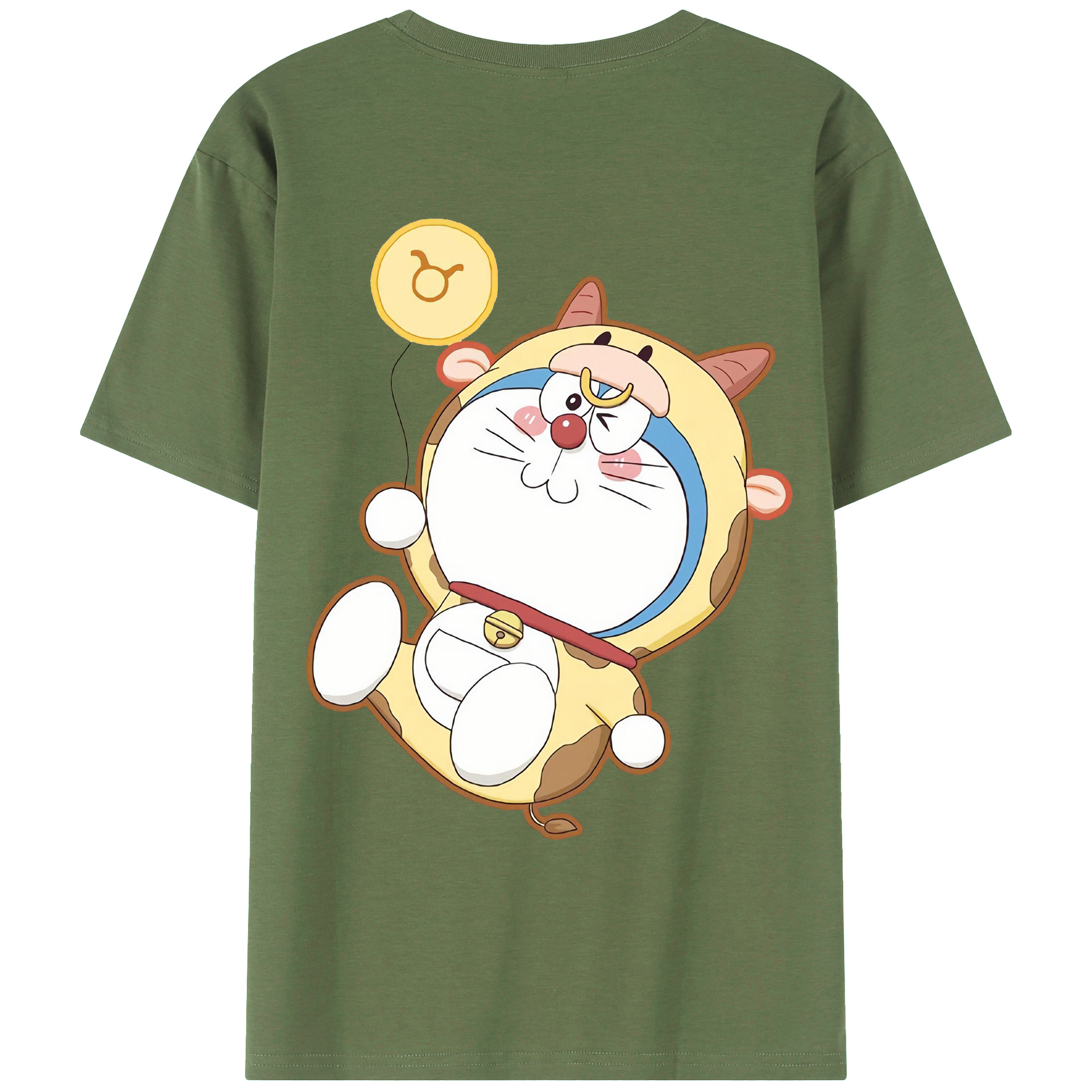 （画像用） ドラえもん Doraemon 綿100％ メンズ半袖Tシャツ（バックプリント） 通気性